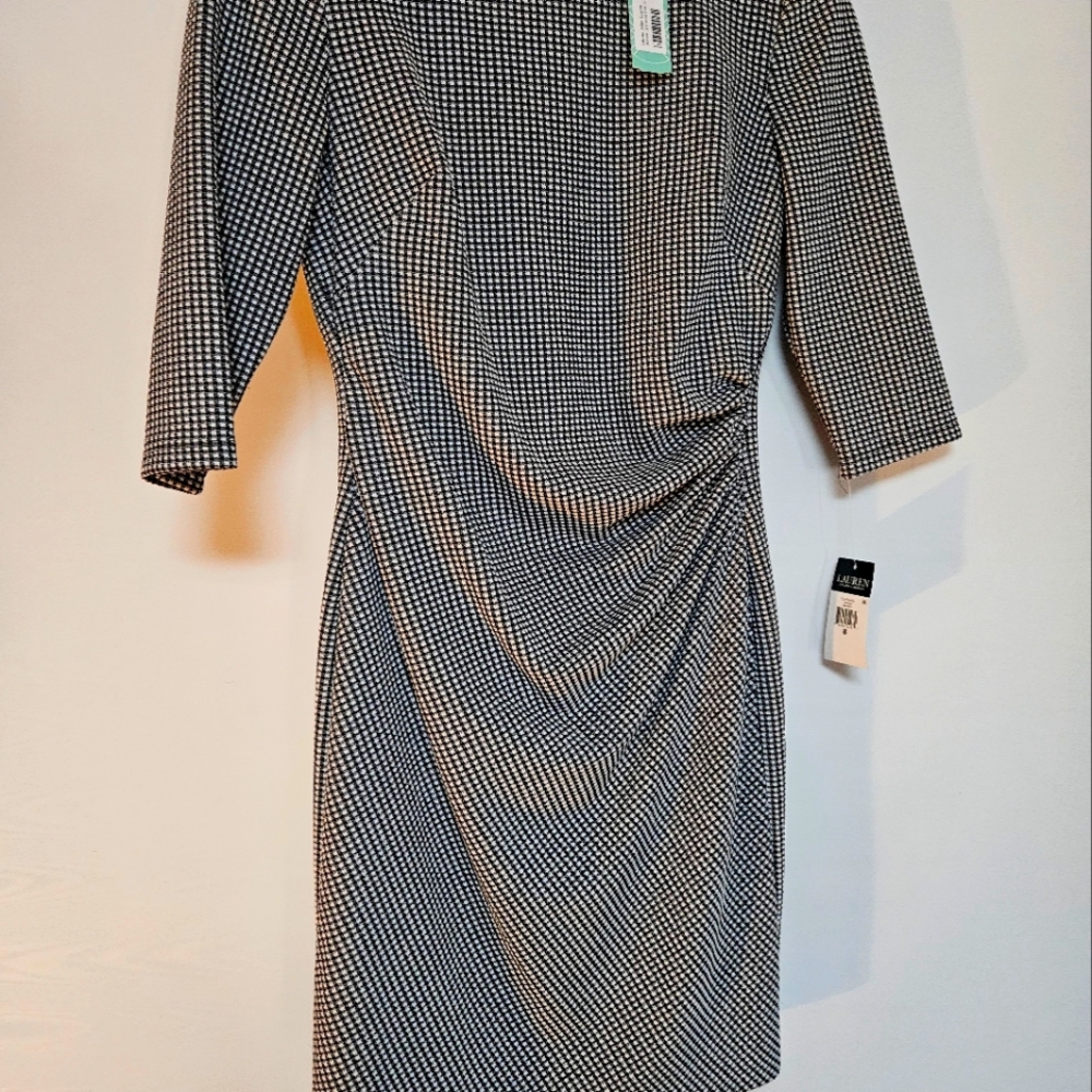 Ralph lauren black and white checked dress size 8 NYT